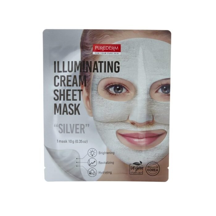Purederm iiluminating cream sheet mask silver