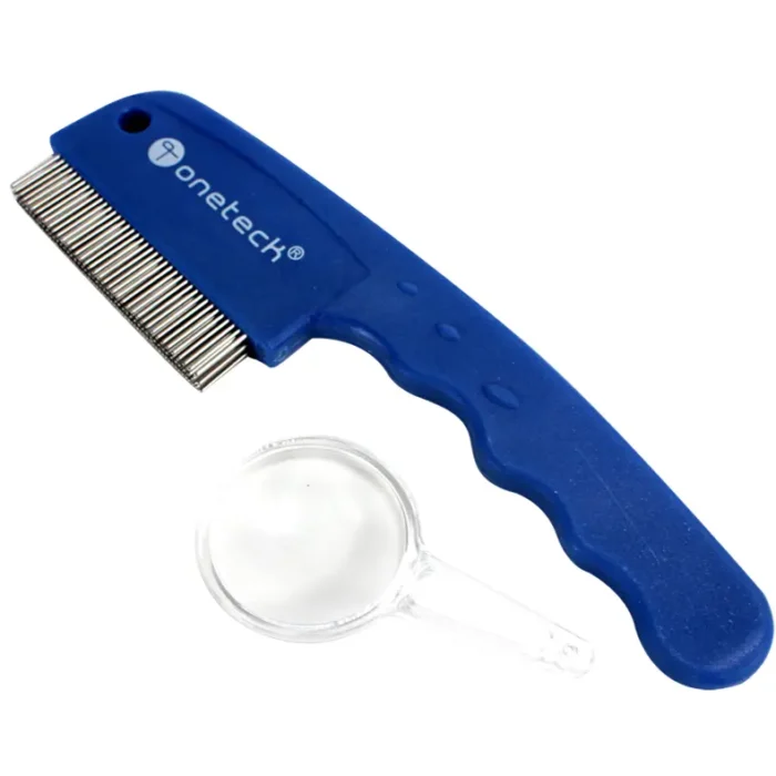 ⁦3-row tooth comb against lice Onetech | blue⁩ - الصورة ⁦3⁩