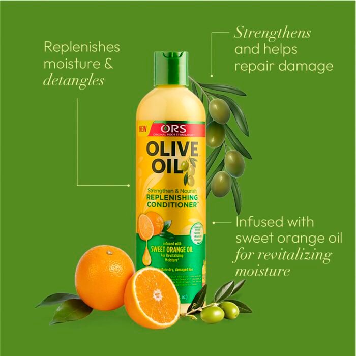 ORS Olive Oil Strengthen & Restore Replenishing Conditioner , Moisturizing, All Hair Types, 16 oz
