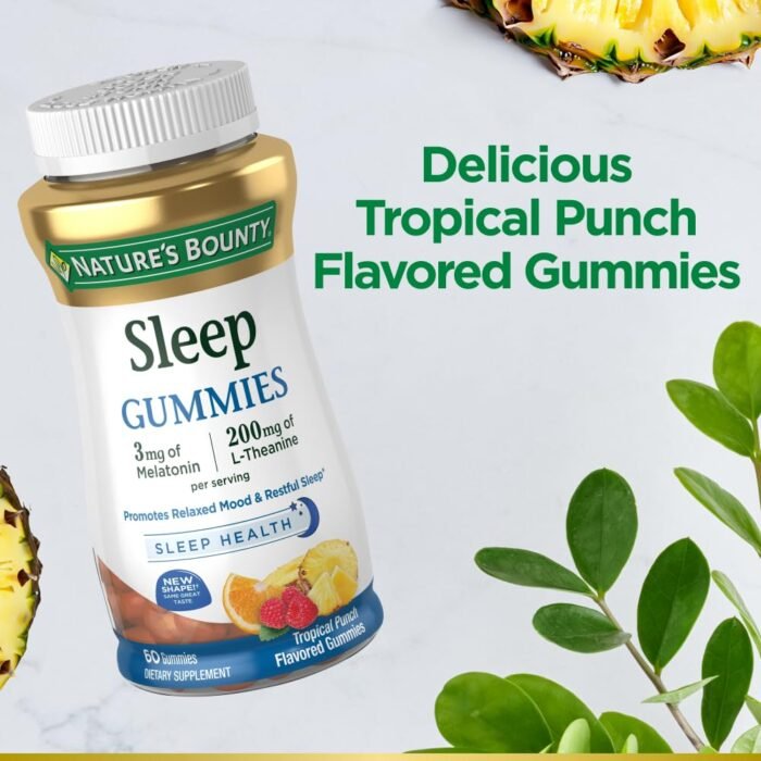 ⁦Nature's Bounty Sleep Complex 3 mg Melatonin/200 mg Gummies Punch⁩ - الصورة ⁦2⁩