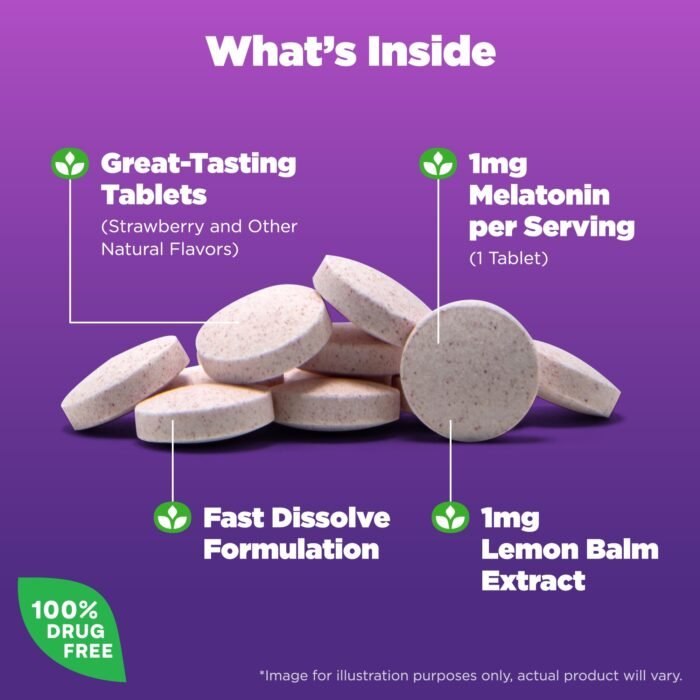 ⁦Kids Melatonin Strawberry Fast Dissolve Tablets⁩ - الصورة ⁦4⁩
