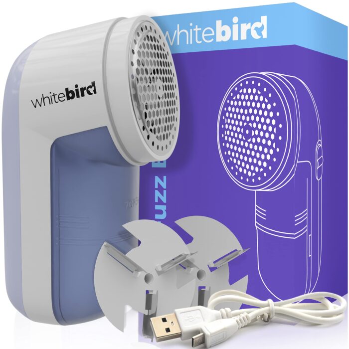 The Fuzz Buster By White Bird Rechargeable Handheld Electric Lint Remover Portable Fabric Shaver Bobble Remover De Bobble For Jumpers