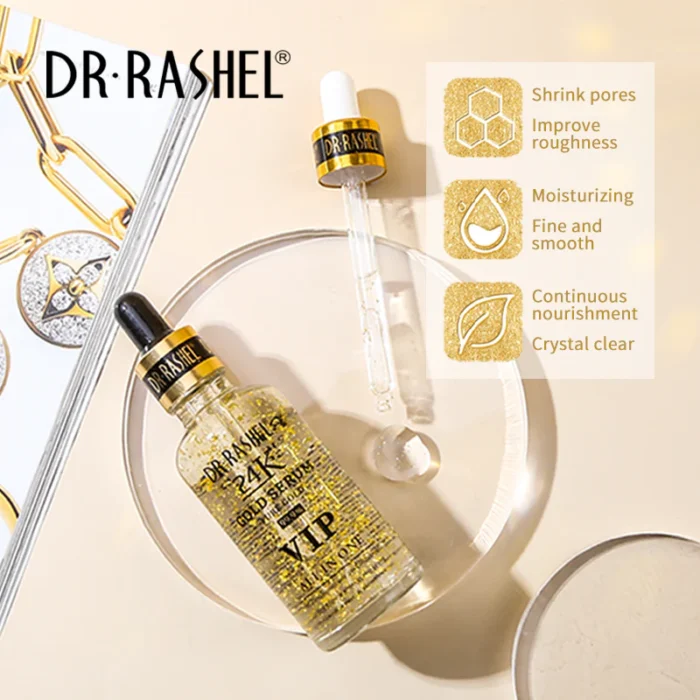 ⁦Sale Sold out Dr.Rashel Gold Serum 99.9% VIP All In One Pure Gold - 50ml⁩ - الصورة ⁦3⁩