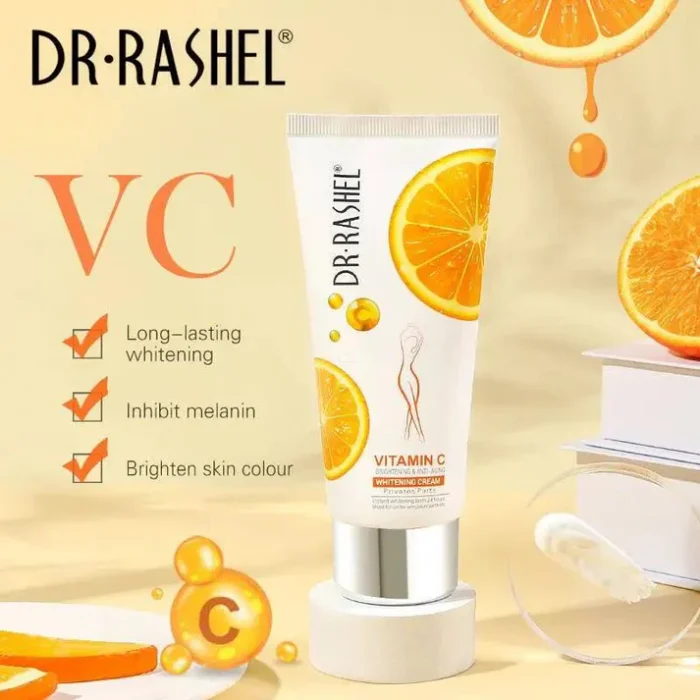 ⁦Dr. Rashel Vitamin C cream to lighten the skin and fight aging for sensitive areas of the body for girls⁩ - الصورة ⁦2⁩