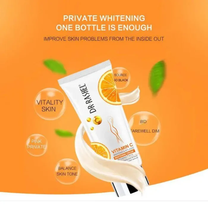 ⁦Dr. Rashel Vitamin C cream to lighten the skin and fight aging for sensitive areas of the body for girls⁩ - الصورة ⁦3⁩