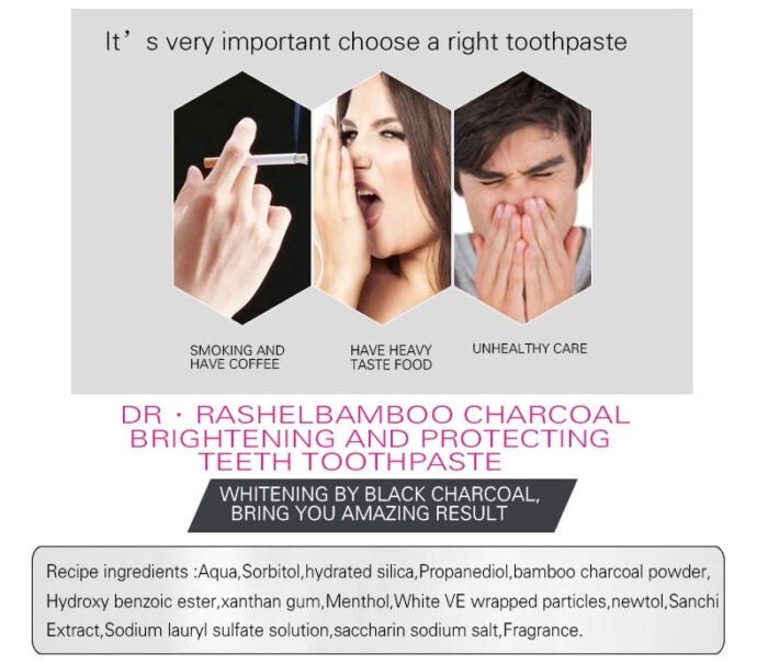 ⁦DR.RASHEL Bamboo Charcoal whitening toothpaste⁩ - الصورة ⁦5⁩