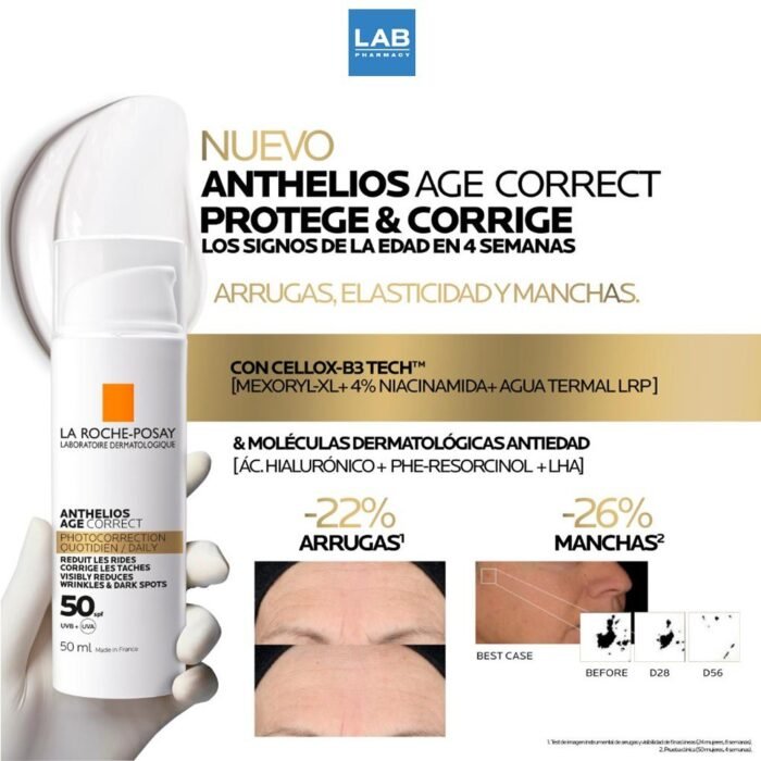 ⁦La Roche-Posay Anthelios Age Correct Cream SPF50 50 ml⁩ - الصورة ⁦5⁩