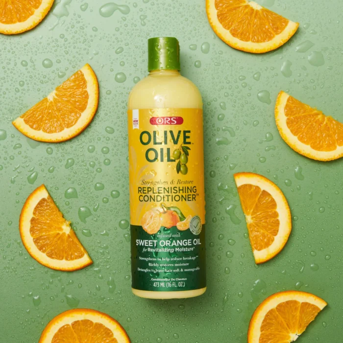 ⁦ORS Olive Oil Strengthen & Restore Replenishing Conditioner , Moisturizing, All Hair Types, 16 oz⁩ - الصورة ⁦2⁩