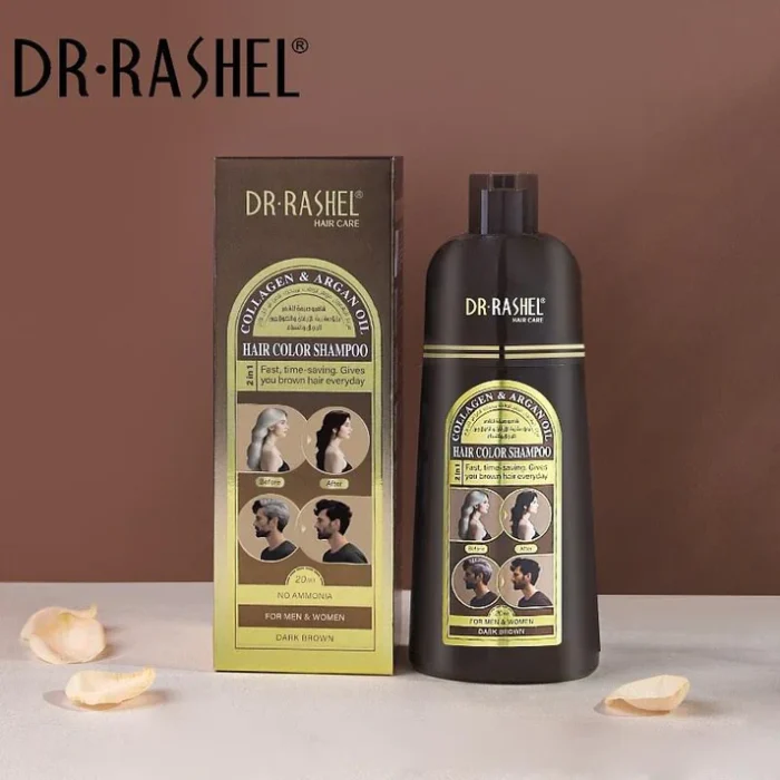 Dr.Rashel Collagen And Argan Oil Hair Color Shampoo Dark Brown