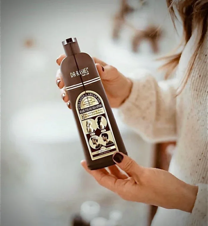 ⁦Dr.Rashel Collagen And Argan Oil Hair Color Shampoo Dark Brown⁩ - الصورة ⁦2⁩