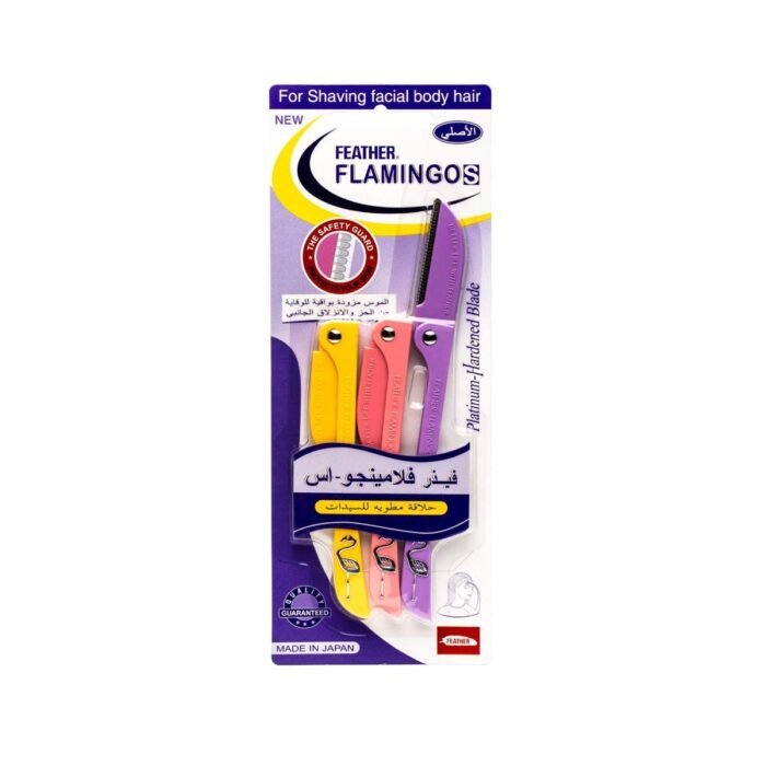 Women's Flamingo Feather Razor, Pack of 3