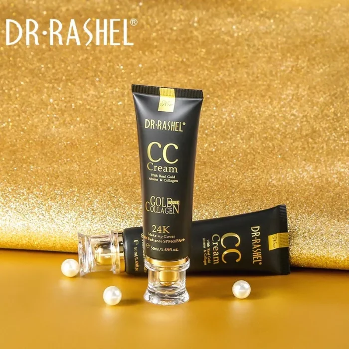⁦DR RASHEL 24K Gold Collagen CC Cream Natural Radiance Brightening Makeup SPF 60⁩ - الصورة ⁦2⁩