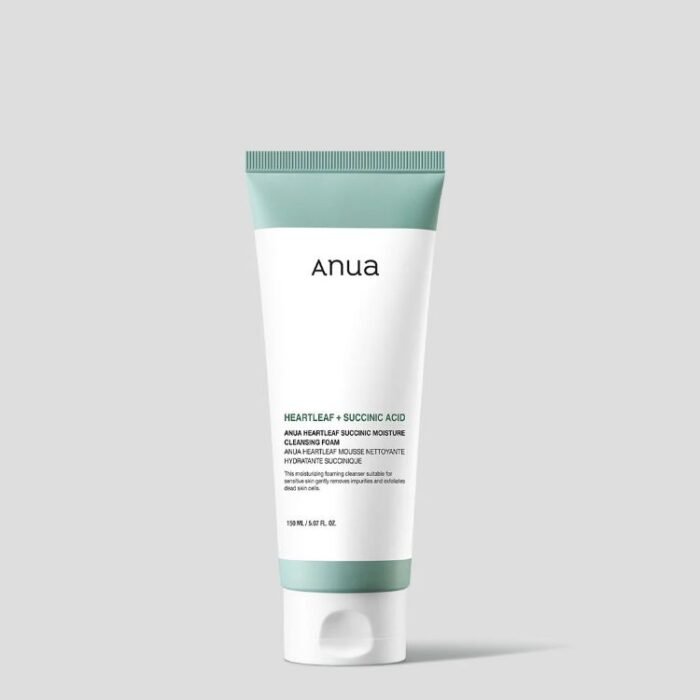 ⁦ANUA Heartleaf + Succinic Acid Moisture Cleansing Foam 150ml⁩ - الصورة ⁦2⁩