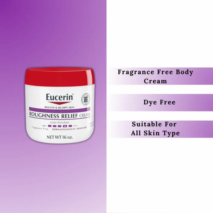 ⁦Eucerin, Roughness Relief Cream, Fragrance Free, 16 oz (454 g)⁩ - الصورة ⁦4⁩
