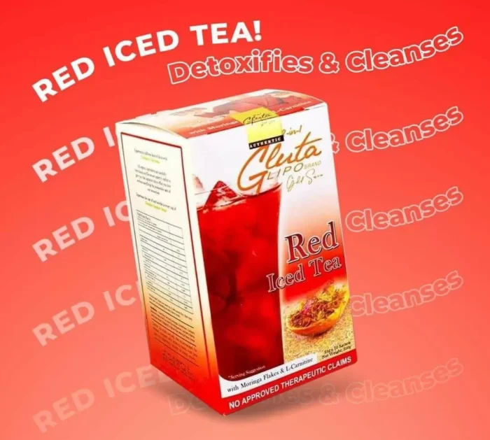 ⁦Gluta Lipo 12 in 1 Red Ice Tea 25g x 10 Sachets⁩ - الصورة ⁦2⁩