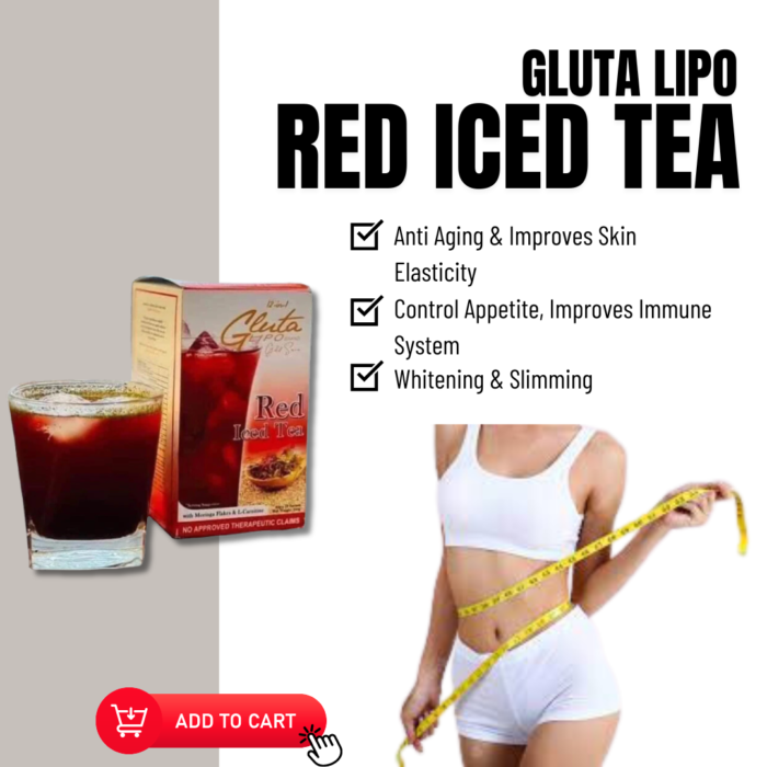 ⁦Gluta Lipo 12 in 1 Red Ice Tea 25g x 10 Sachets⁩ - الصورة ⁦4⁩