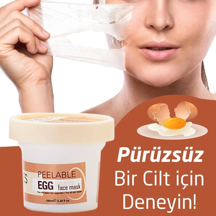 ⁦BUBBLES COSMETIC EGG WHITE FACE MASK - PEELABLE 100 ml⁩ - الصورة ⁦2⁩