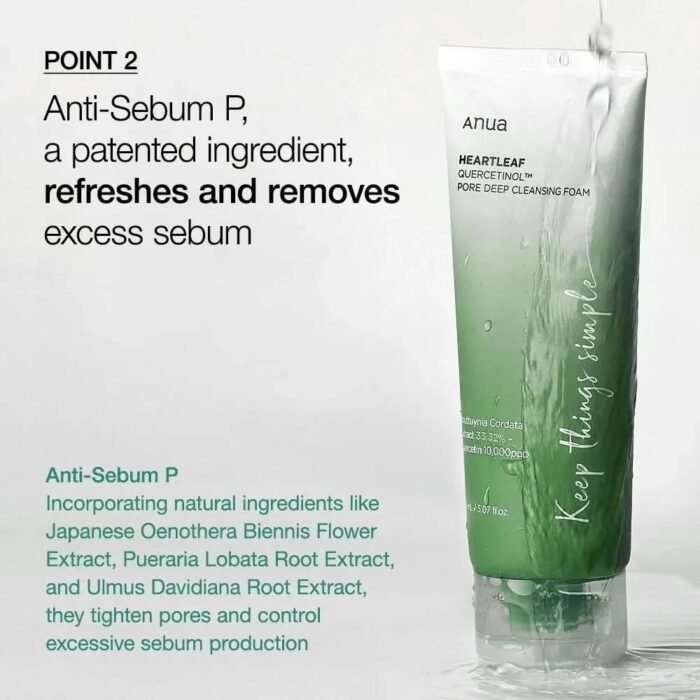 ⁦Anua, Heartleaf Quercetinol Pore Deep Cleansing Foam 150 ml⁩ - الصورة ⁦9⁩