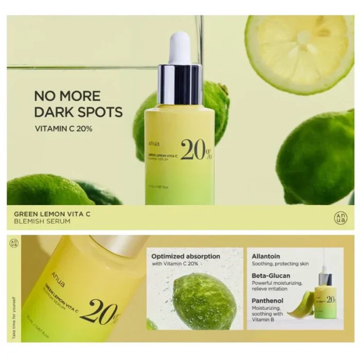 ⁦ANUA Green Lemon Vitamin C Blemish Serum 20mL⁩ - الصورة ⁦8⁩