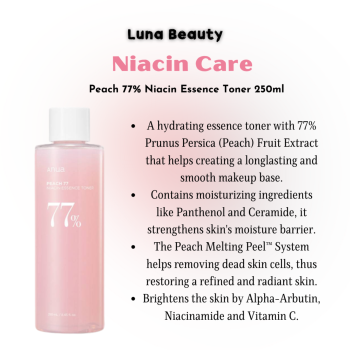 ⁦Anua Peach 77 Niacin Essence Toner 250ml⁩ - الصورة ⁦5⁩