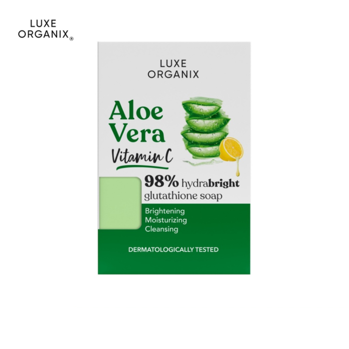 ⁦LUXE ORGANIX 98% Aloe Vera Vitamin C Hydrabright Glutathione Soap 135g⁩ - الصورة ⁦2⁩