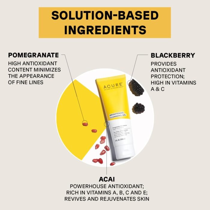⁦Acure Skin Brightening Cleansing Gel - 118 ml⁩ - الصورة ⁦2⁩