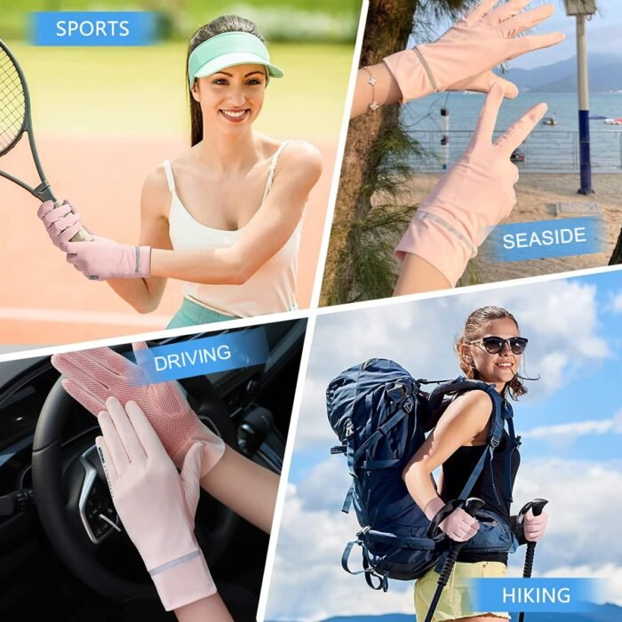⁦Women's Summer Sunscreen Ice Silk Thin Breathable Driving Gloves, Fashionable Anti-UV Mesh Gloves⁩ - الصورة ⁦10⁩