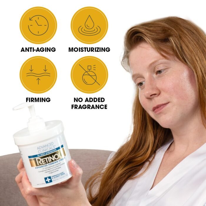 ⁦ADVANCED CLINICALS - Retinol, Advanced Firming Cream, (454 g)⁩ - الصورة ⁦9⁩