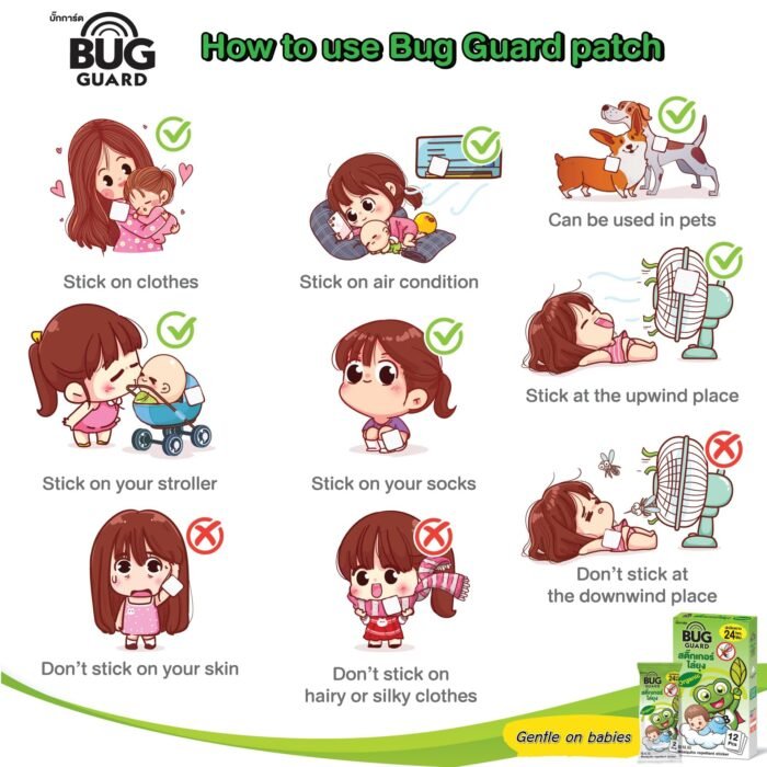 ⁦Bug Guard Organic Mosquito Repellent Sticker – 12 Pcs⁩ - الصورة ⁦7⁩