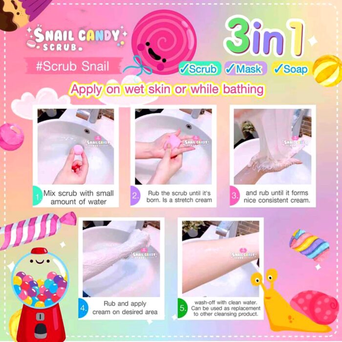 ⁦candy snail natural sugar ball scrub⁩ - الصورة ⁦3⁩