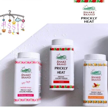 Prickly Heat Body Powder Talc Snake Brand Thailand Best Summer Cool 50g x 3
