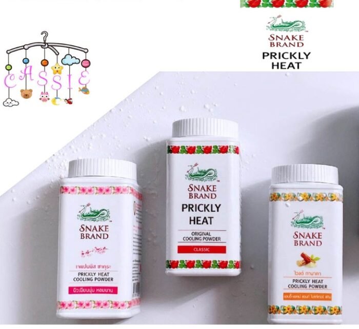 Prickly Heat Body Powder Talc Snake Brand Thailand Best Summer Cool 50g x 3
