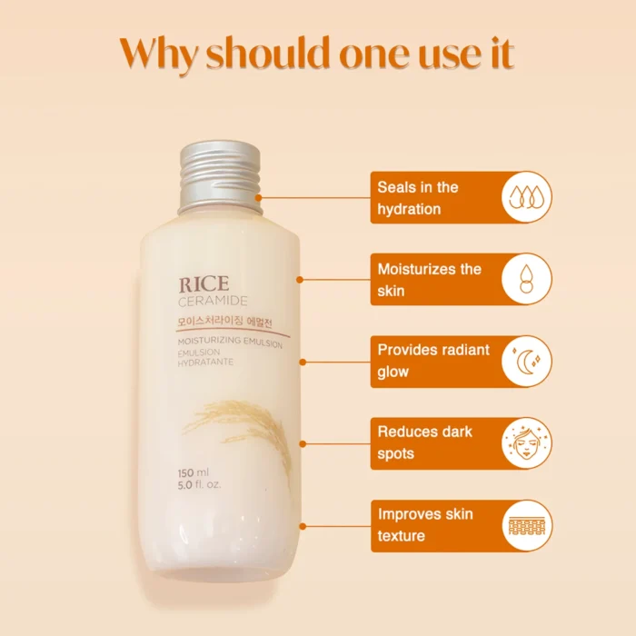 ⁦Rice & Ceramide Moisturizing Emulsion 150ml⁩ - الصورة ⁦2⁩