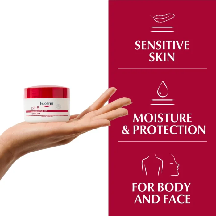 ⁦Eucerin® pH5 Cream - Soothing skin care for stressed skin, 75ml⁩ - الصورة ⁦2⁩