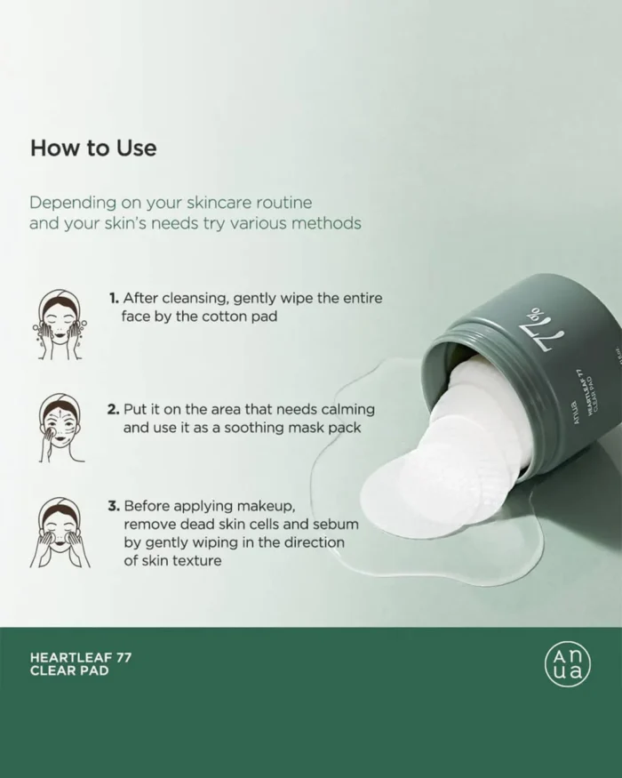 ⁦ANUA Heartleaf 77 Clear Pad 160 ml⁩ - الصورة ⁦8⁩