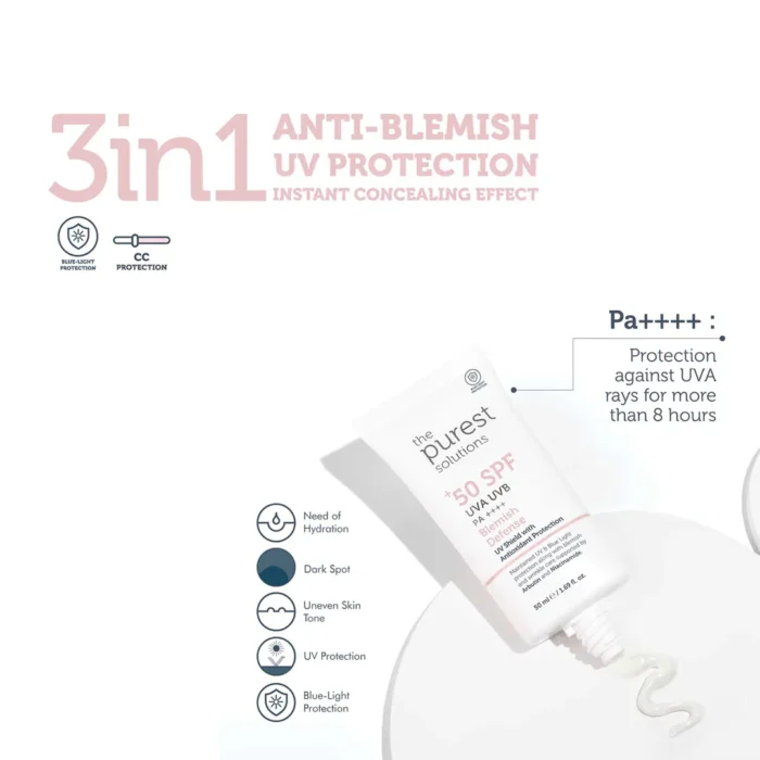 ⁦The Purest Solutions SPF50+ Blemish Defense Cream - 50 ml⁩ - الصورة ⁦6⁩