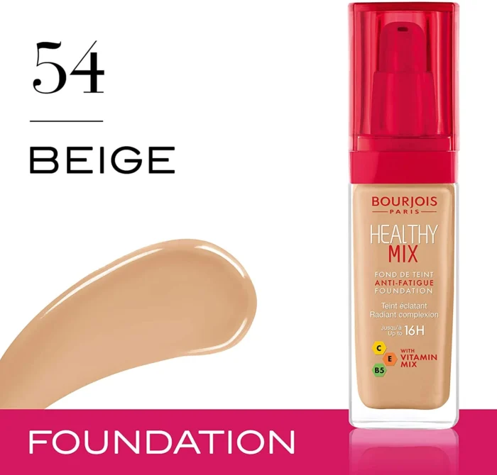 ⁦Bourjois Healthy Mix Foundation - 54 N Beige - 30ml⁩ - الصورة ⁦3⁩