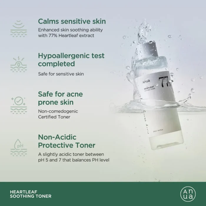 ⁦Anua Heartleaf 77% Soothing Toner 250mL & 500mL⁩ - الصورة ⁦9⁩