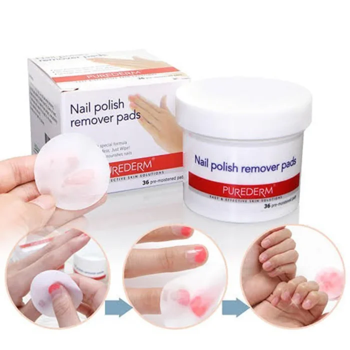 ⁦PureDerm Nail Polish Remover Pads⁩ - الصورة ⁦2⁩