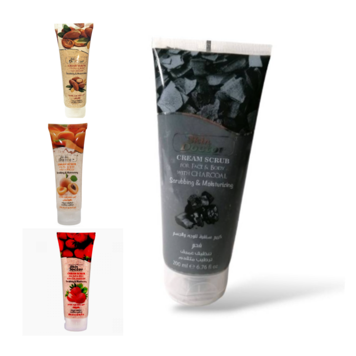 Skin Doctor Cream Scrub for Face and Body Scrubbing & Moisturizing 5 flavors - 200ml