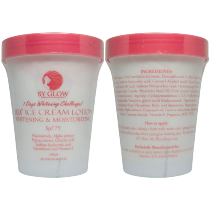 ⁦SY Glow 10x Ice Cream Lotion Whitening & Moisturizing 250ml⁩ - الصورة ⁦3⁩