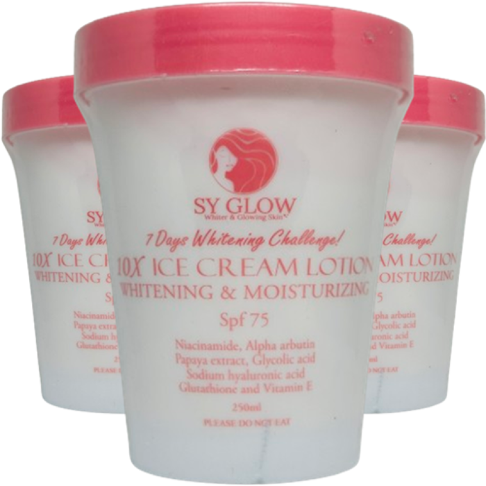 ⁦SY Glow 10x Ice Cream Lotion Whitening & Moisturizing 250ml⁩ - الصورة ⁦2⁩
