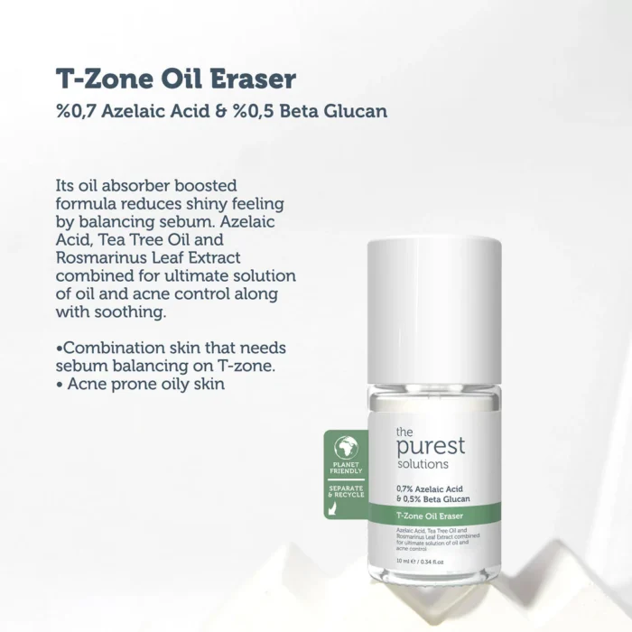 ⁦THE PUREST SOLUTIONS - Azelaic Acid 0,7%+ 0,5% Beta Glucan - T-Zone Oil Eraser - 10ml⁩ - الصورة ⁦4⁩