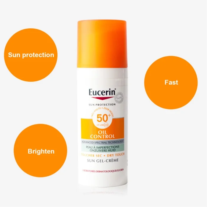 ⁦Eucerin Oil Control Dry Touch Sun Gel-Cream SPF50+ For Oily, Acne-Prone Skin 50ml⁩ - الصورة ⁦4⁩