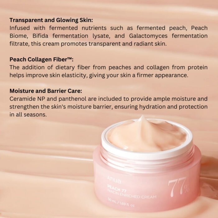 ⁦Anua Peach 77 Niacin Enriched Cream 50ml⁩ - الصورة ⁦5⁩