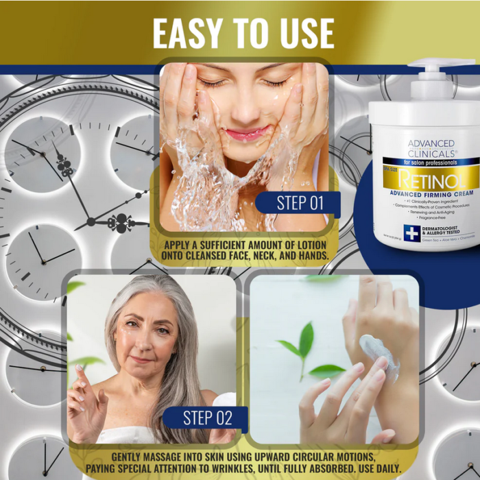 ⁦ADVANCED CLINICALS - Retinol, Advanced Firming Cream, (454 g)⁩ - الصورة ⁦8⁩