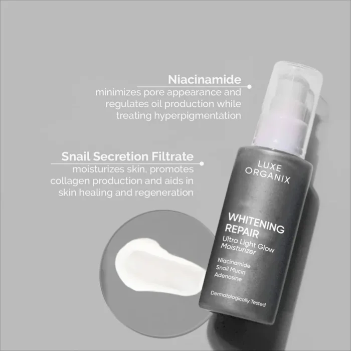 ⁦Luxe Organix Whitening Repair Ultra Light Glow Moisturizer 80ml⁩ - الصورة ⁦2⁩