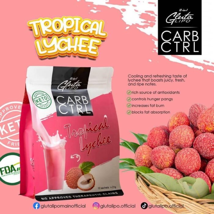 ⁦12in1 Glutalipo CARB CTRL Tropical Lychee (21g x 10 Sachets)⁩ - الصورة ⁦6⁩