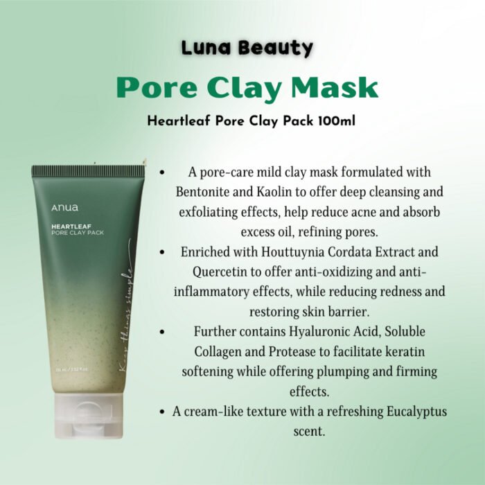 ⁦Anua Heartleaf Pore Clay Pack 100 ml⁩ - الصورة ⁦6⁩