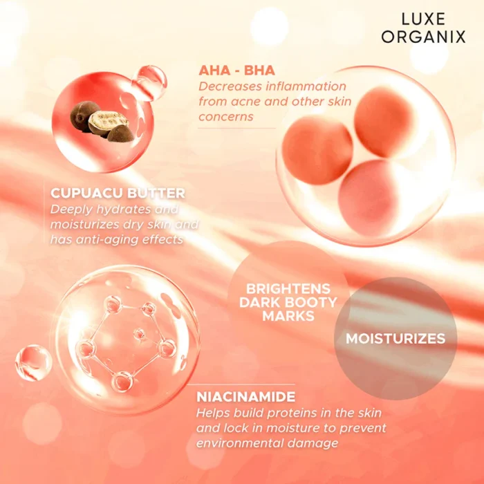 ⁦Luxe Organix Bye Bye Bum Bumps Booty Cream & Scrub 230 g⁩ - الصورة ⁦6⁩